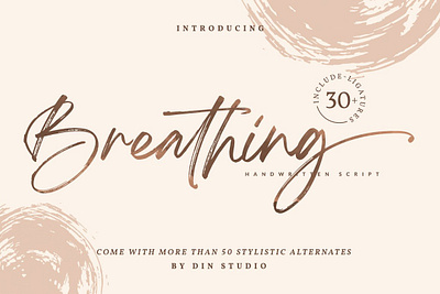 Breathing - Beautiful Brush Font abc alphabet art background beautiful breathing beautiful brush font brush calligraphy character design holiday illustration letter sign style text type typography vector