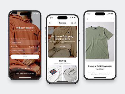 Fashion E-commerce Mobile app apparel buy clean design fireart sell ui ux