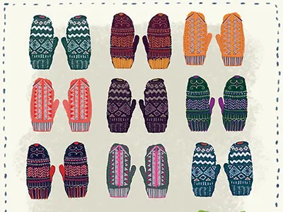 Illustrated Advent Calendar Day 5: Cozy Mittens advent calendar color cozy digital drawing festive holidays illustration pattern winter
