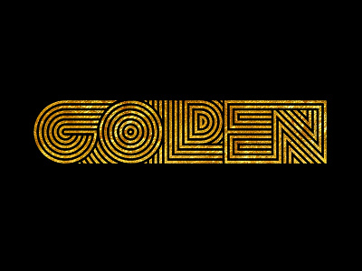 Golden concept lettering sketch type wordmark