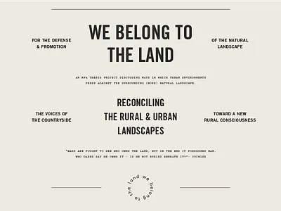 We Belong to the Land mfa rural thesis typography university urban