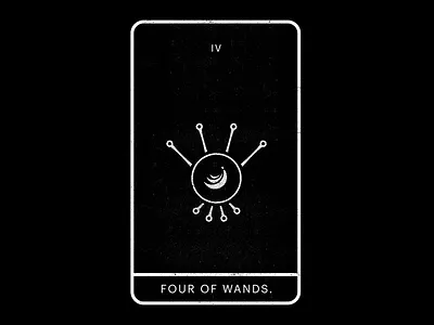 Four of Wands. bananas black celebration four fruit minimal tarot wands white