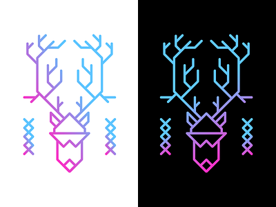 『 R U D O L P H 』 gradient line reindeer