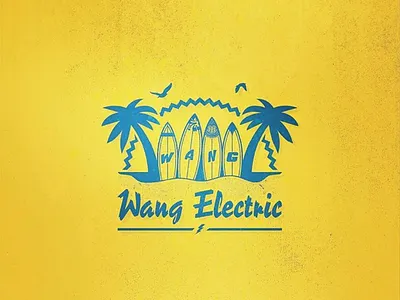 Wang Electric Shirt Logo beach branding business design freelance freethrow icon identity logo rebrand shot surf
