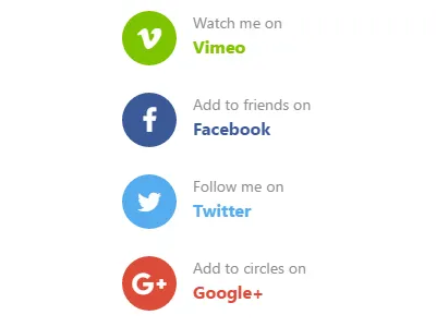Widget: Getting social facebook google network social twitter vimeo widget