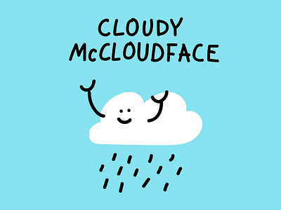Cloudy McCloudface anthropomorphic blue cloud cute design graphic happy illustration illustrator rain