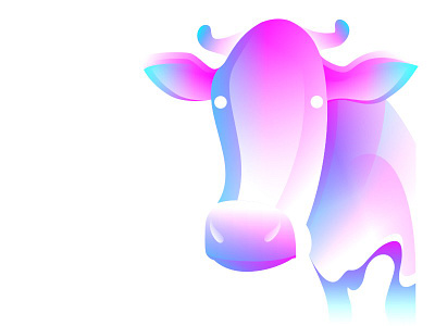 Cow design cow gradient illustration illustrator vector vectorart