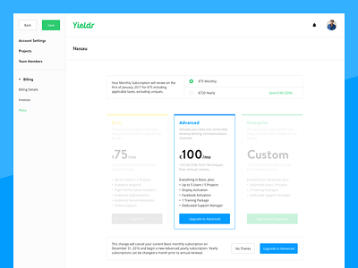 Pricing & Plans account billing editor plans pricing pricing plan settings upgrade