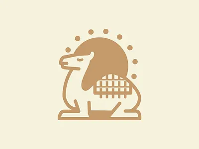 Camel animal camel desert egypt line logo orient oriental resting sleeping symbol