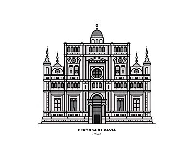 Certosa di Pavia adobeillustrator certosadipavia design graphic illustration italy line lineart lombardia pavia vector vectorart