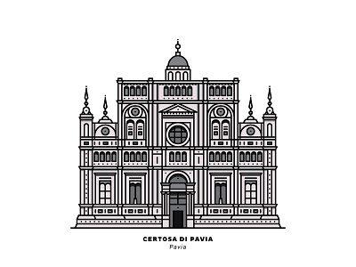 Certosa di Pavia adobeillustrator certosadipavia design graphic illustration italy line lineart lombardia pavia vector vectorart