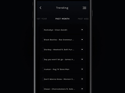 Trending - Daily UI #69 dailyui list month music song trending