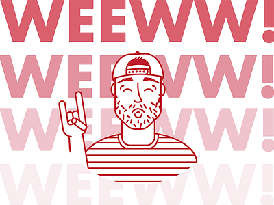 Stoked avatar dude red stoked vector weew