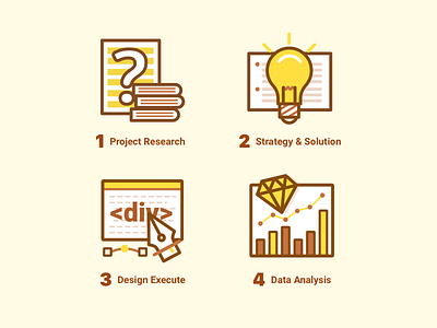 Design Flow design icons illustrations