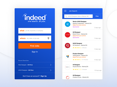 Indeed UX Concept app daily ui product design uiux user experience