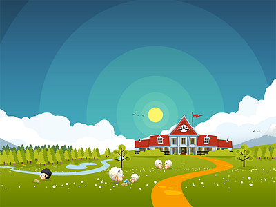 Background illustration for SOSFactory v4 footer. digital art flat footer illustration illustrator vector web web design