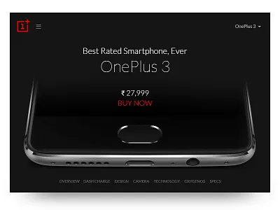 E Shop landing page androd landing minimal mobile never now oneplus3t page phone settle web