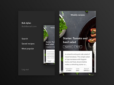 Main menu food menu recipe ui ux