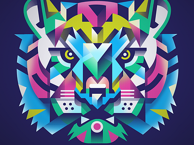 tiger color colorful shapes tiger vector