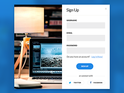 Sign Up 001 dailyui free modalbox psd signup ui