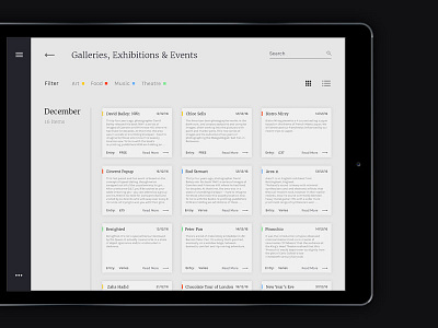 Event Listing - Daily UI #70 dailyui display event grid info interface listing