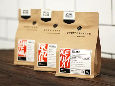 200g coffee bags coffee icon label packaging roasters sticker type