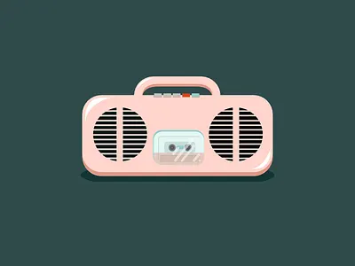 Stereo 🎤 boom box catarina jönsson illustration music stereo