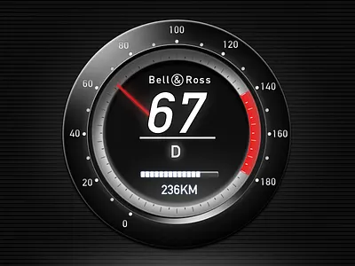 instrument cluster car electric meter skeuomorph speed ui