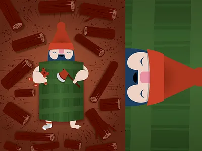 Cuttin' Zs beard gnome logs lumber lumberjack sleep teddy bear