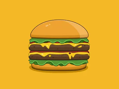 Burgaaaaaaaar burger cheese icon illustration ketchup