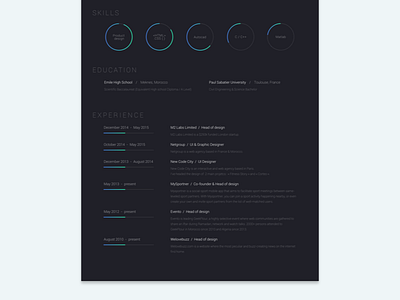 Resume - Dark black clean competence cv dark minimalist resume