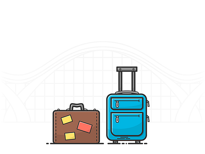 Luggage airport bag baggage case icon illustration lineart luggage object travel