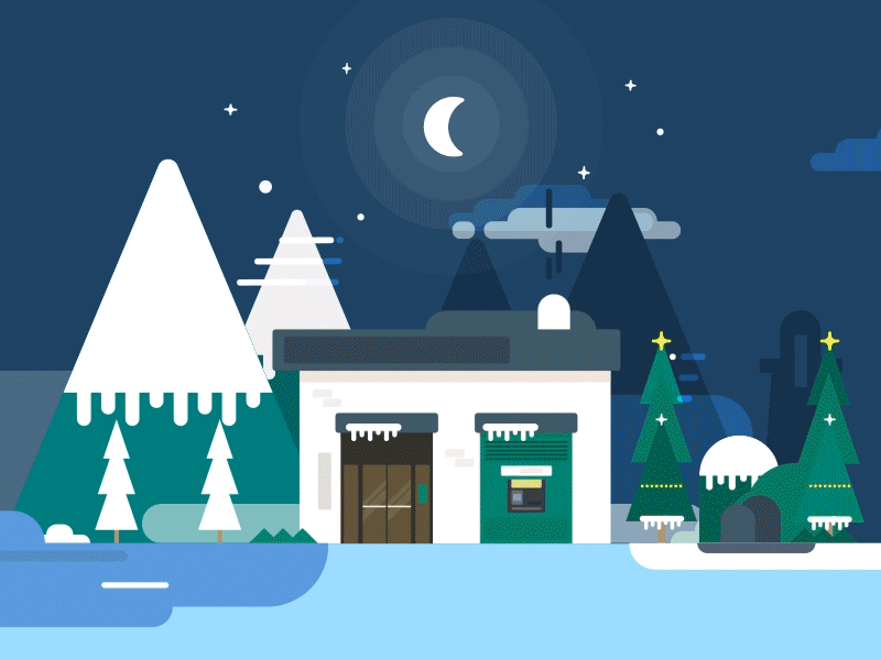Night & Day after animation day flat illustration motion night season summer sun winter