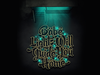 3D IllUSTRATION black c4d coldplay3d home lights typography