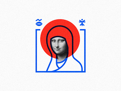 Style icon da icon illustration leonardo line lisa minimalism mona print smile square vinci