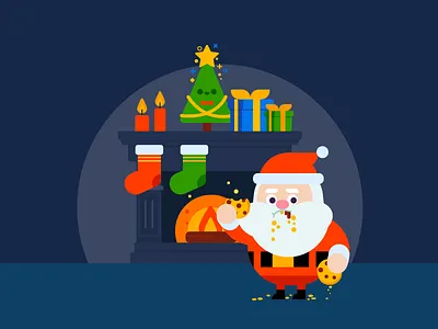 Santa Cookie Wallpaper character christmas design holidays illustration santa wallpaper