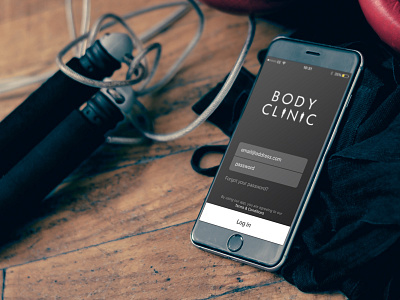 Body Clinic App app branding fitness logo mobile sport typography ui ux