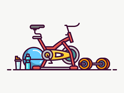 Fitness Icon barbell energy drink fitness icon illustration line icon sport
