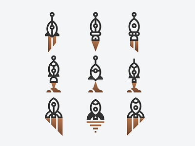 Rockets branding geometry icon identity logo logotype mark minimalism rocket space