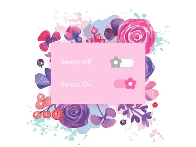 Day 15 :Switch Off daily flower pink purple ui