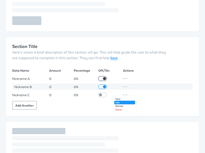 SamCart Table Design data table ui