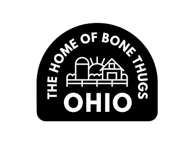 Ohio - The Home of Bone Thugs badge bone thugs cleveland farm hip hop midwest ohio pastoral vector