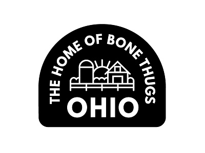 Ohio - The Home of Bone Thugs badge bone thugs cleveland farm hip hop midwest ohio pastoral vector