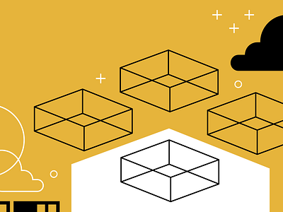Top Trends in IT 2016 - Virtualization cube flat illustration virtual virtualization