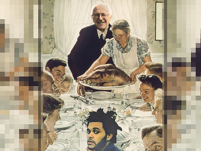 Weeknd at Bernies. apparel bernie sanders design designer manipulation photoshop spoof the weeknd