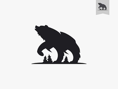 Bear bear design logo mountains trees