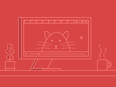 WIP animation cat coffee motion plant red wip