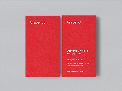 Bravehut Business Cards / Idenitity / Branding agency branding bravehut business cards collateral digital minimal print red