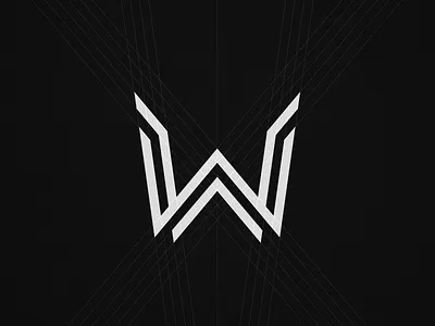 W monogram crypto geometric grid icon industrial letter minimal monogram ratio tech technology type typeface typography w ww