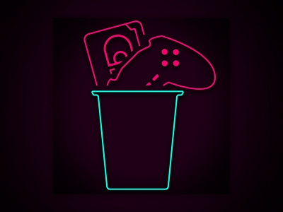 2 Guys One Cast 80s graphic design icon neon